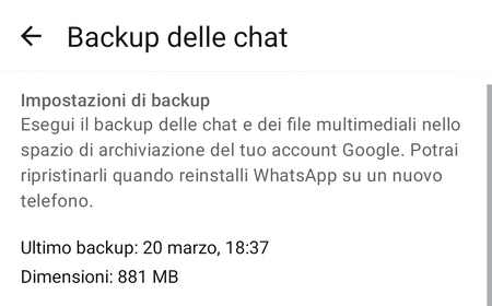 Ora del backup